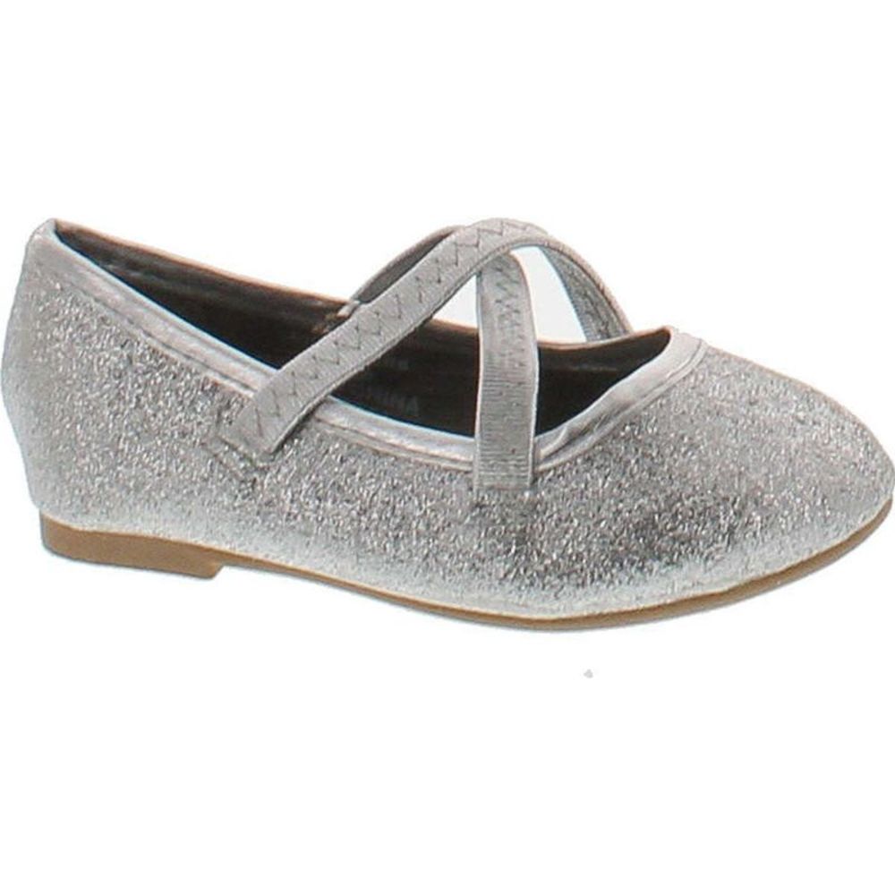 JELLYBEANS Ballet Silver ToddlerG flats-shoes 4 NEW